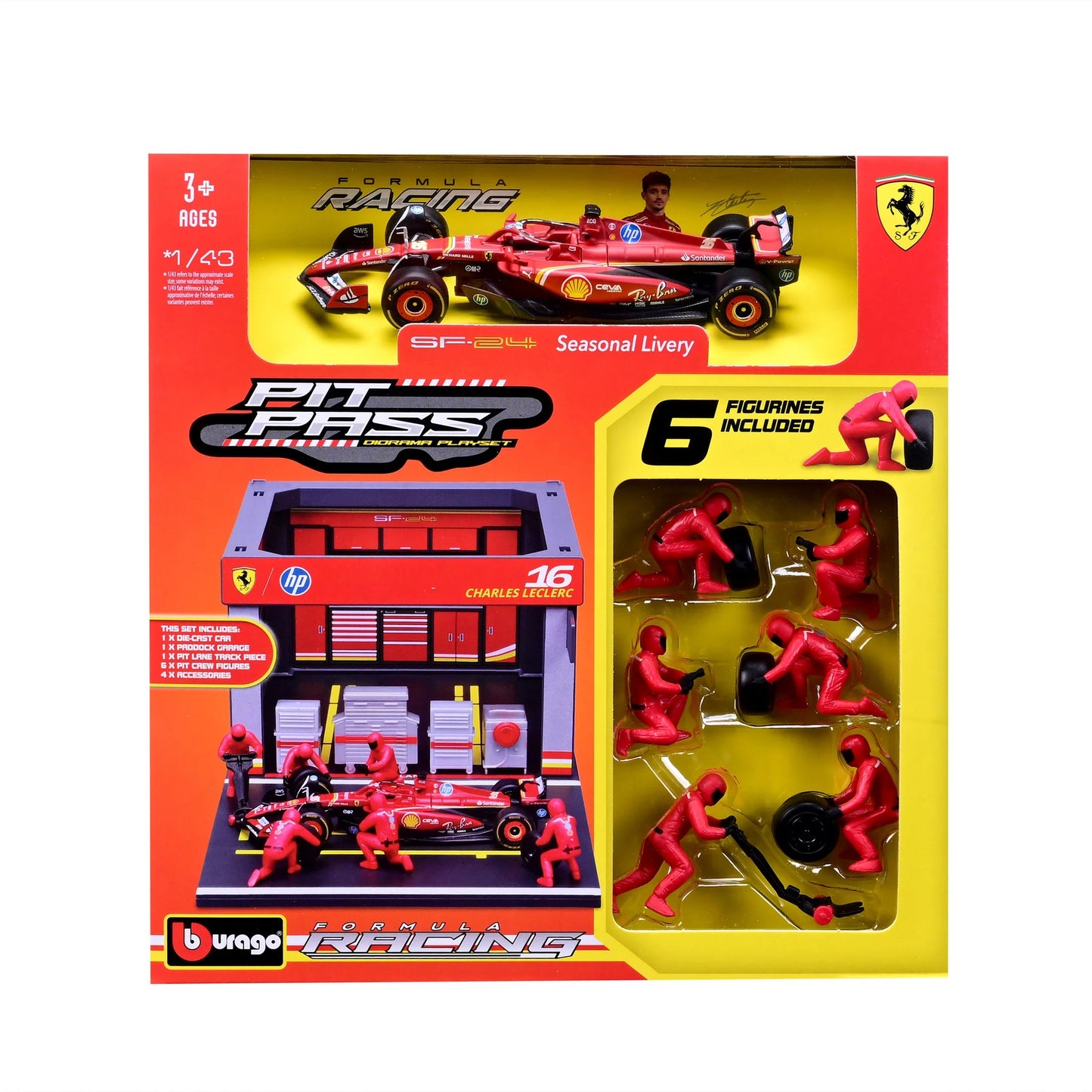 Bburago Pit Stop Ferrari SF24 Charles Leclerc 1/43