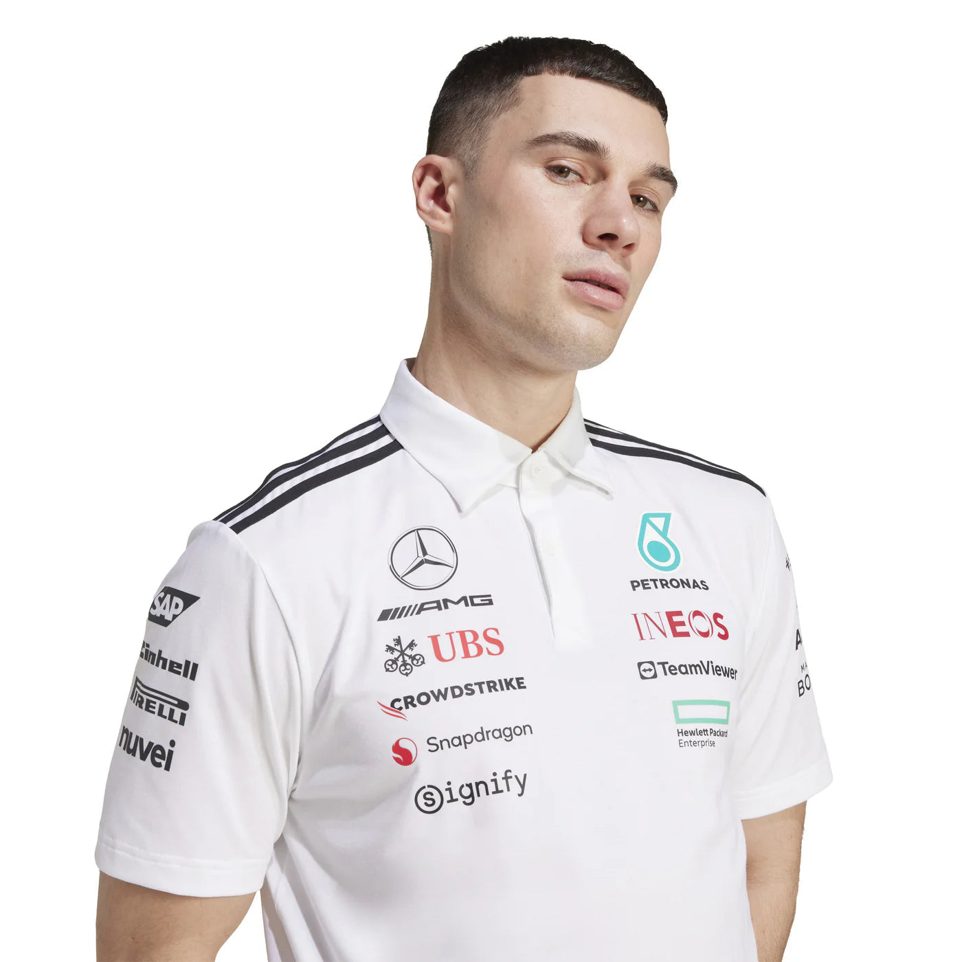 Polo H Oficial Mercedes AMG Petronas Blanca 2025