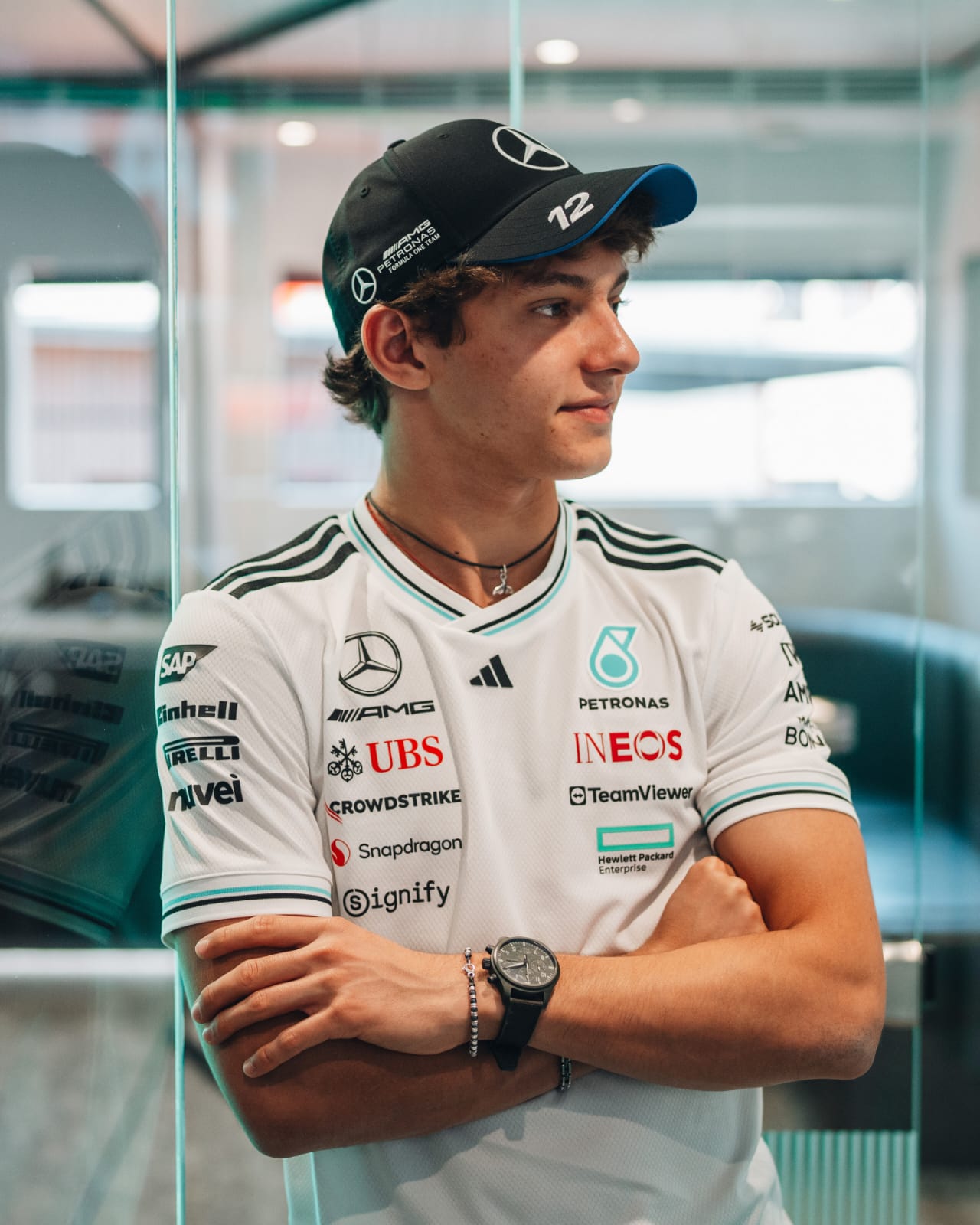 Gorra Mercedes Amg Petronas Negra 2025 - Kimi Antonelli -12