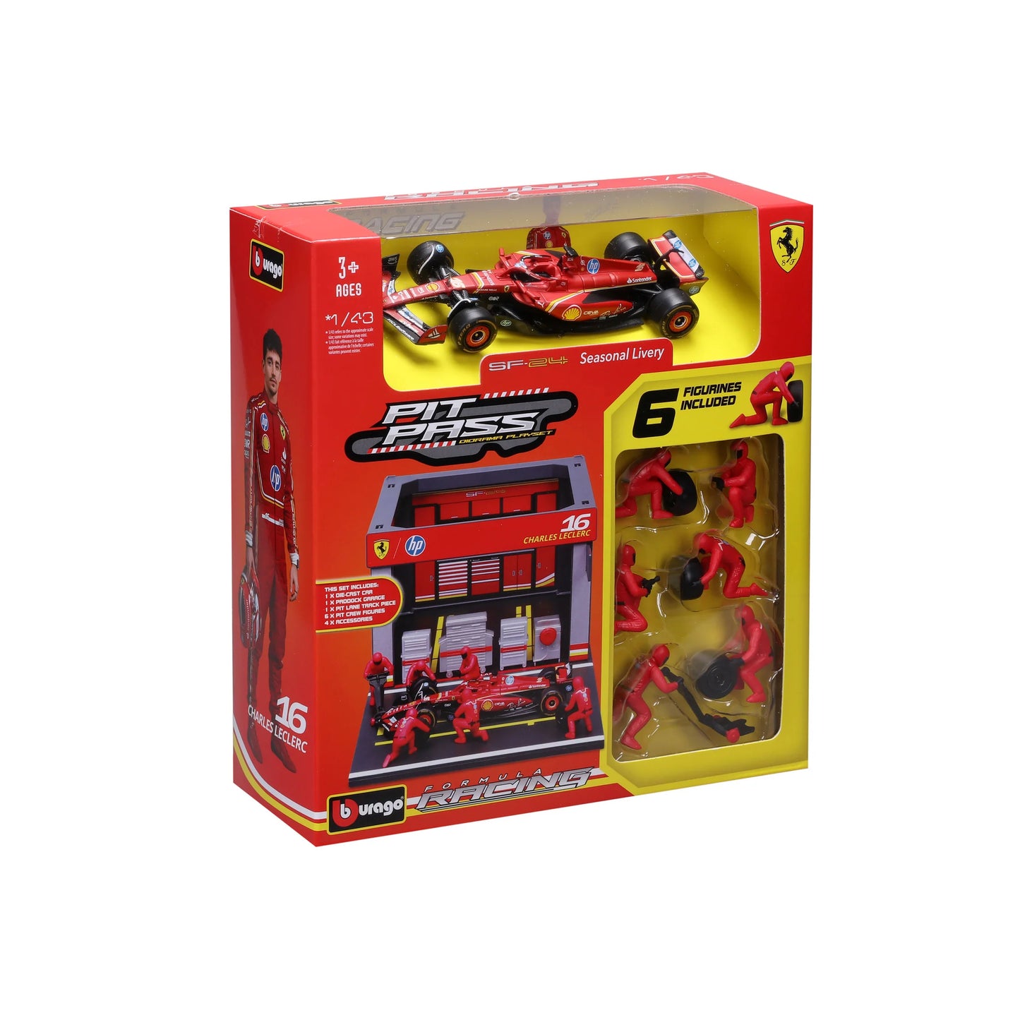 Bburago Pit Stop Ferrari SF24 Charles Leclerc 1/43