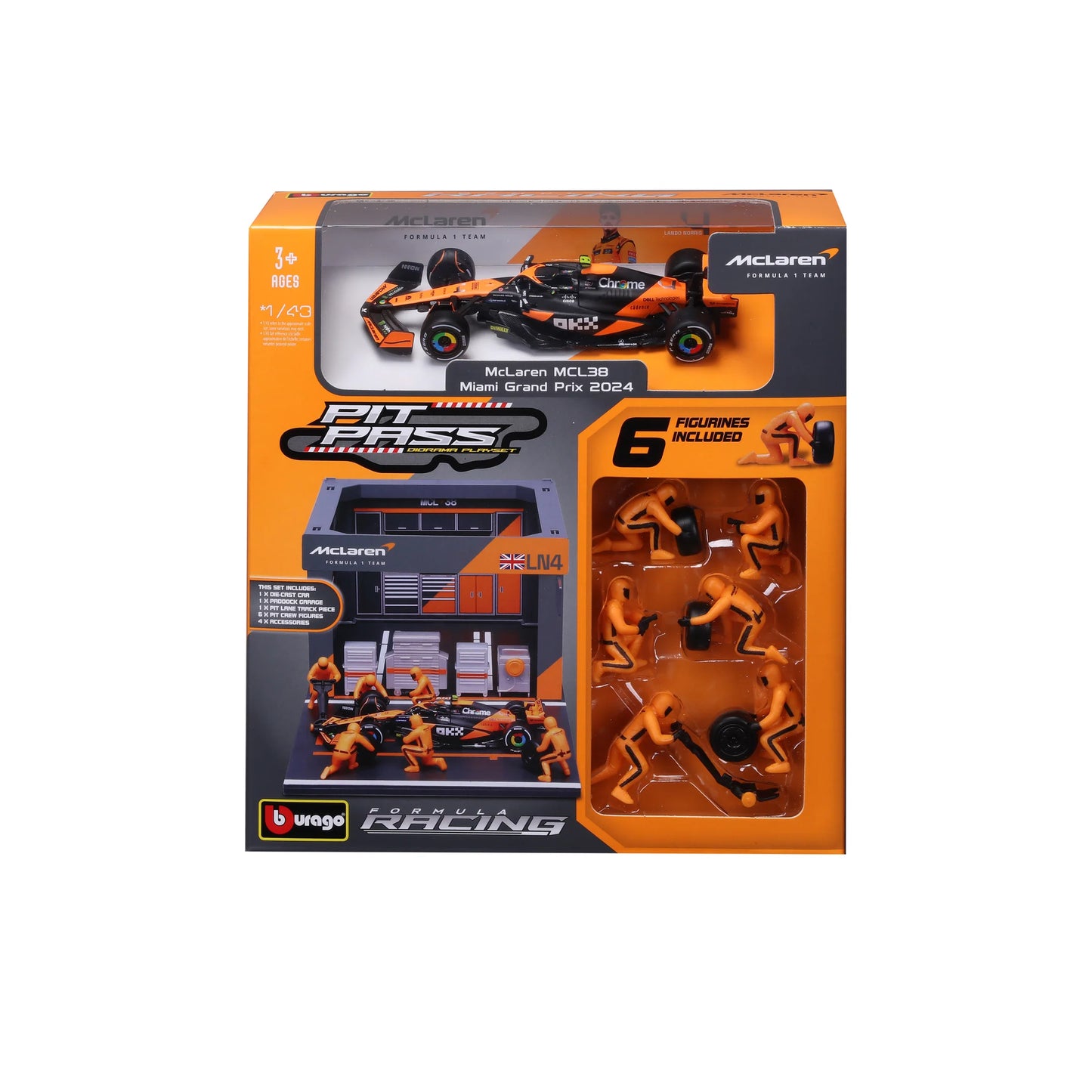 Bburago Pit Stop Mclaren MCL38 Lando Norris 1/43