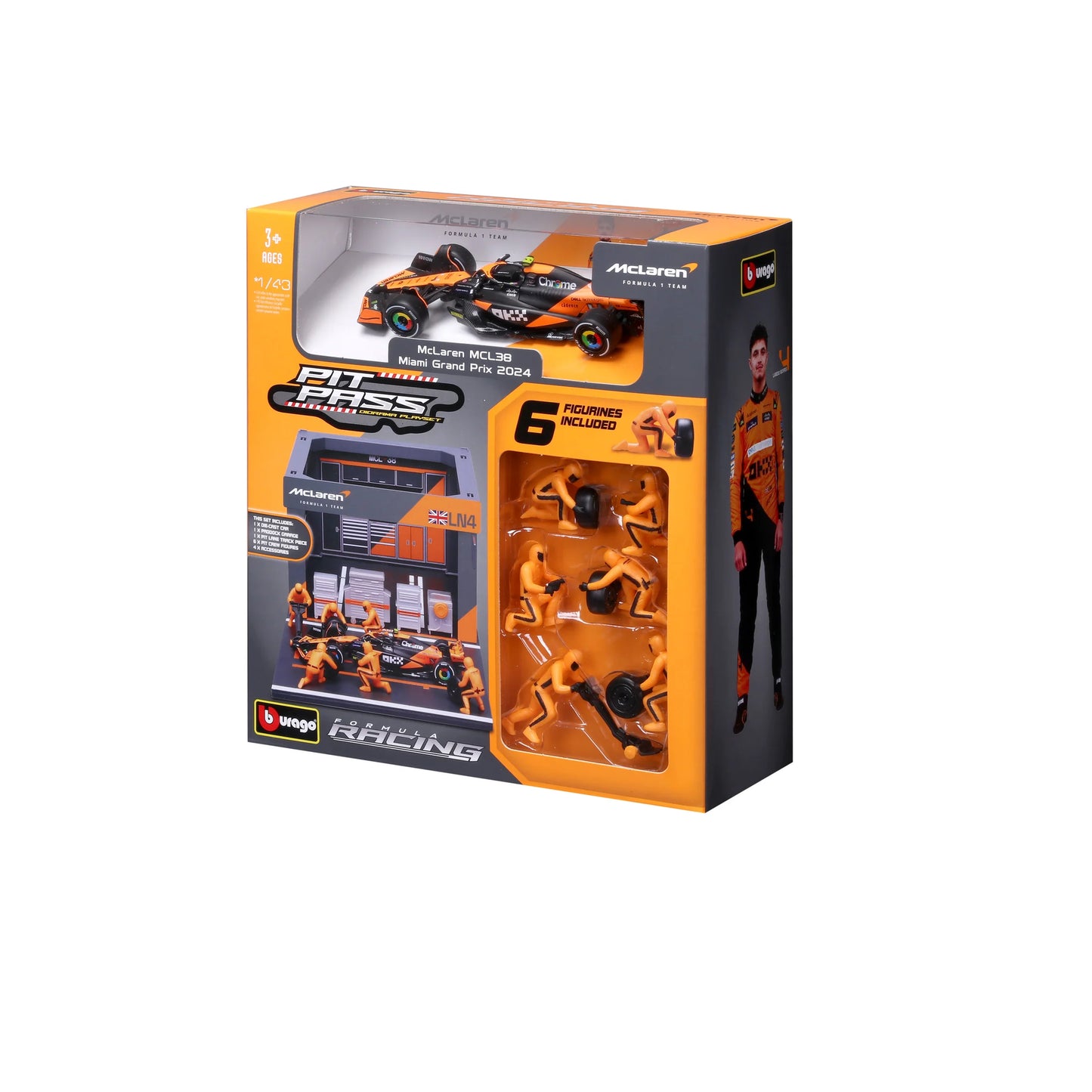 Bburago Pit Stop Mclaren MCL38 Lando Norris 1/43