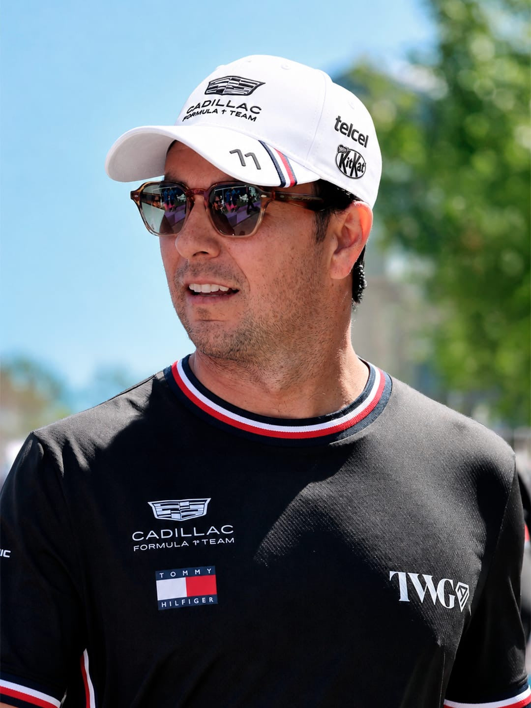 Gorra Cadillac F1 Team Sergio Perez 2026 Blanca (Patrocinadores)
