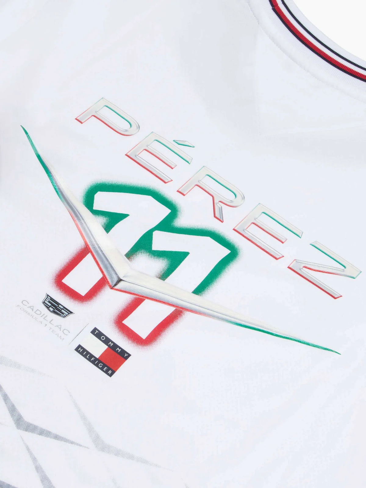 Playera Cadillac F1 Team Blanca Sergio Perez GP Mexico 2026
