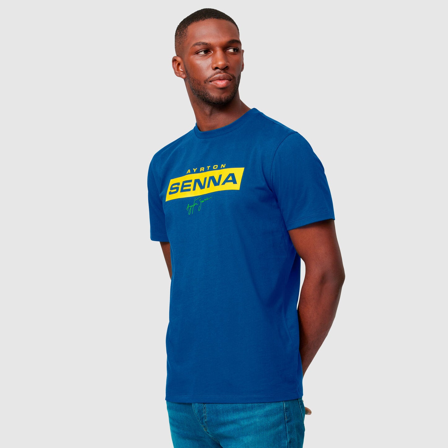 Playera H Logo Senna Azul Marino