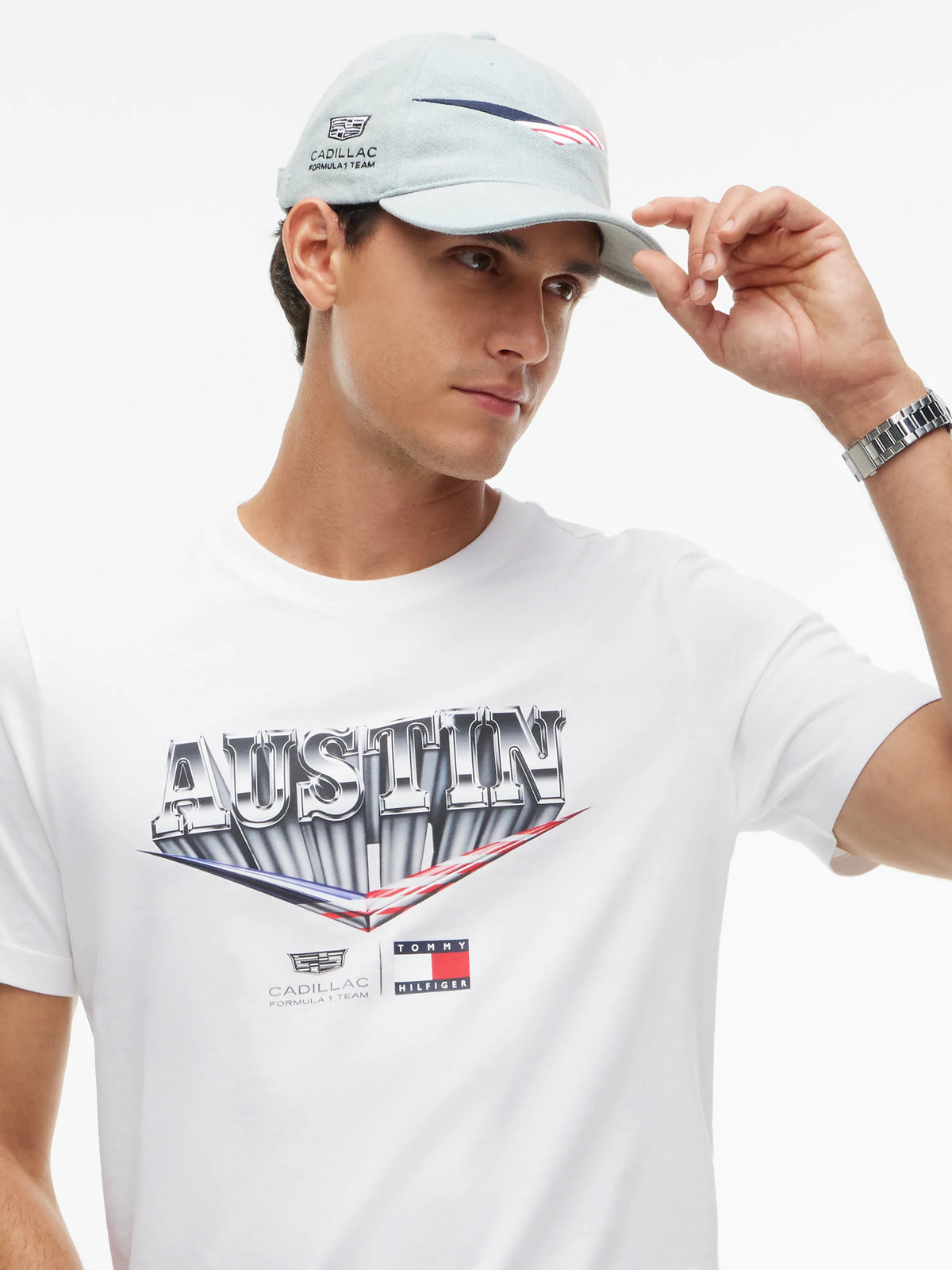 Gorra Chevron Cadillac F1 Team Blanca GP Austin 2026