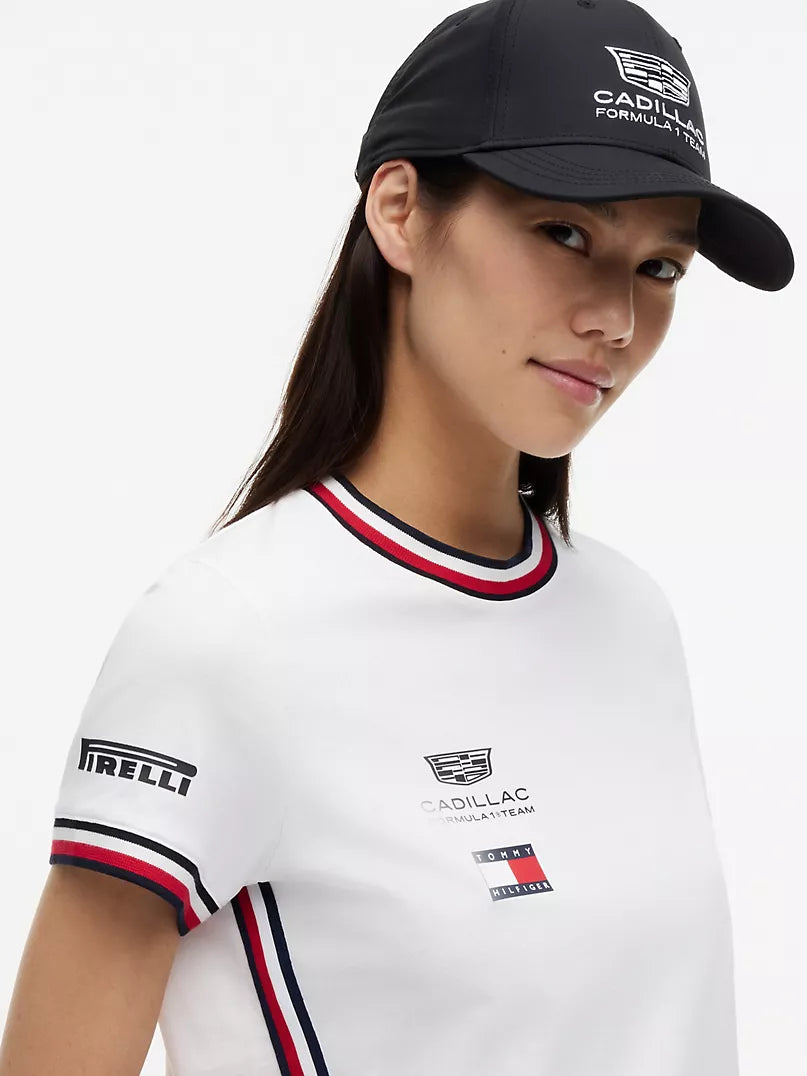 Playera Corta para Dama Cadillac F1 Team Color Blanco