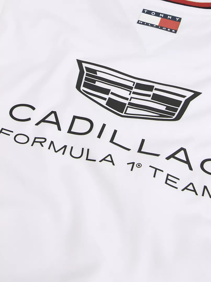 Playera Corta para Dama Cadillac F1 Team Color Blanco