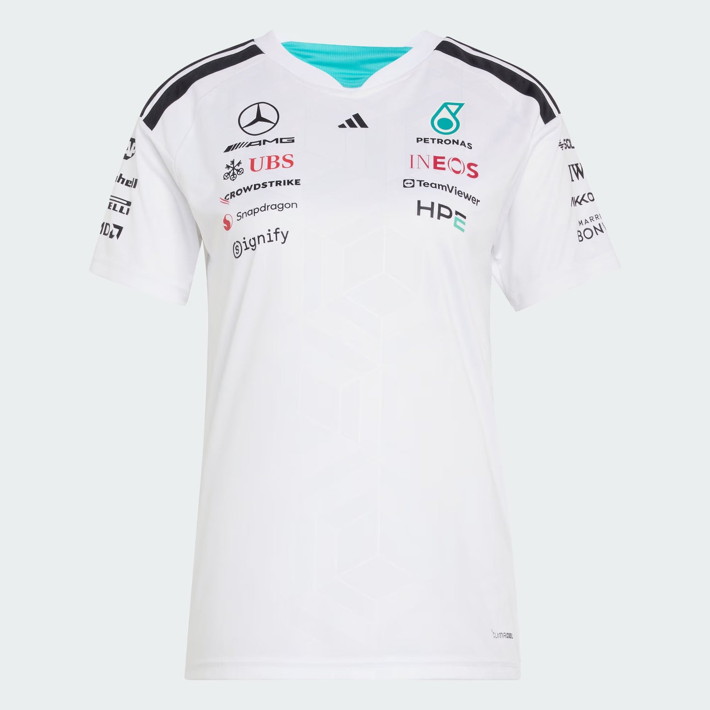 Playera Oficial para Dama Mercedes AMG Petronas Color Blanco 2026
