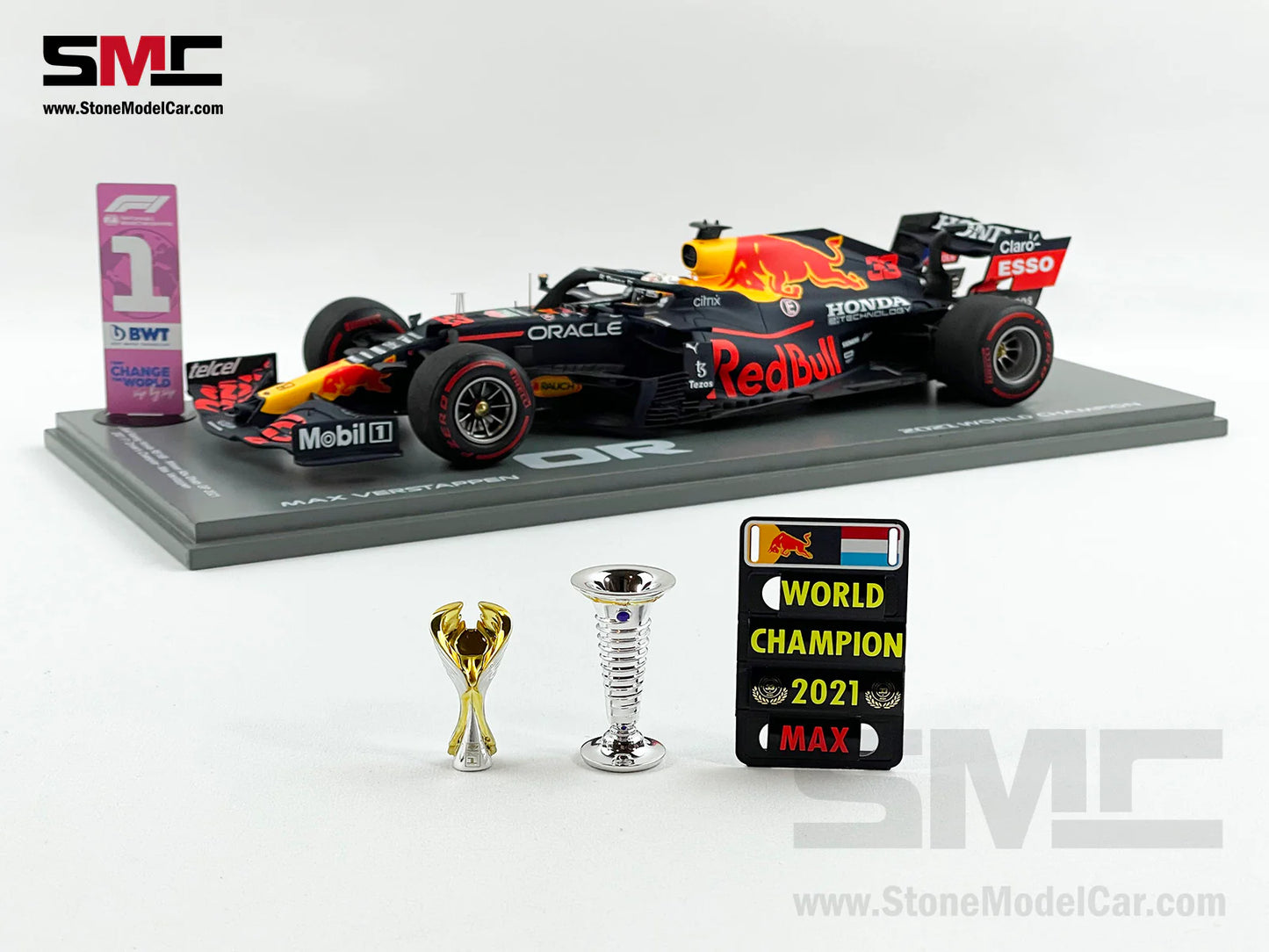 Spark Red Bull Rb16B Max Verstappen Campeon 2021 C/ Trofeos