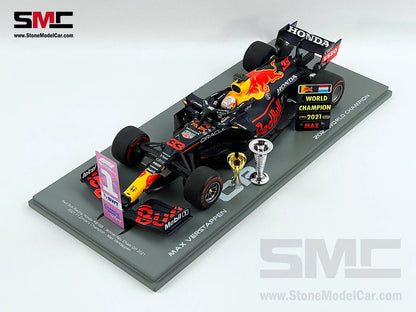 Spark Red Bull Rb16B Max Verstappen Campeon 2021 C/ Trofeos