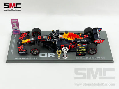 Spark Red Bull Rb16B Max Verstappen Campeon 2021 C/ Trofeos