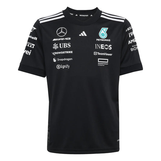 Playera Infantil de Aficionado Mercedes AMG Petronas Color Negro 2025