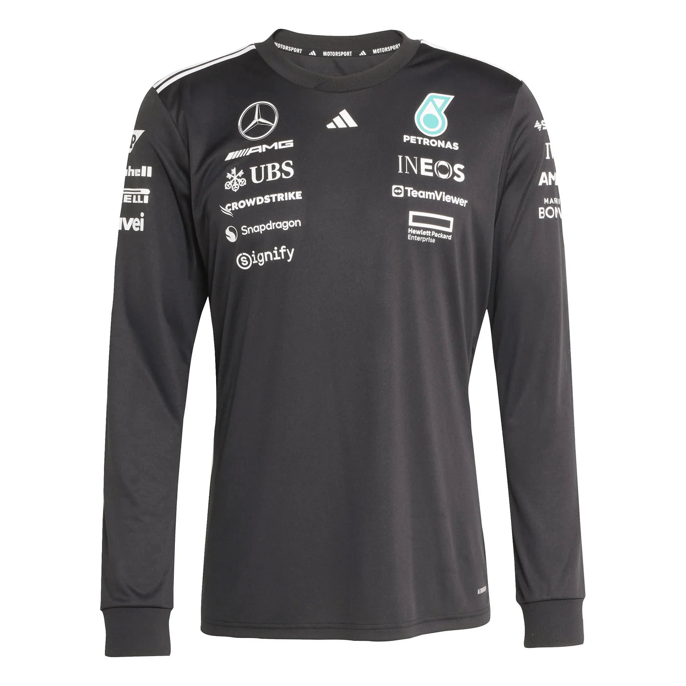 Playera de Manga Larga Mercedes AMG Petronas Negro 2025