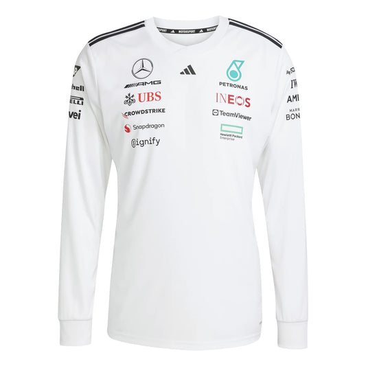 Playera de Manga Larga Mercedes AMG Petronas Blanca 2025