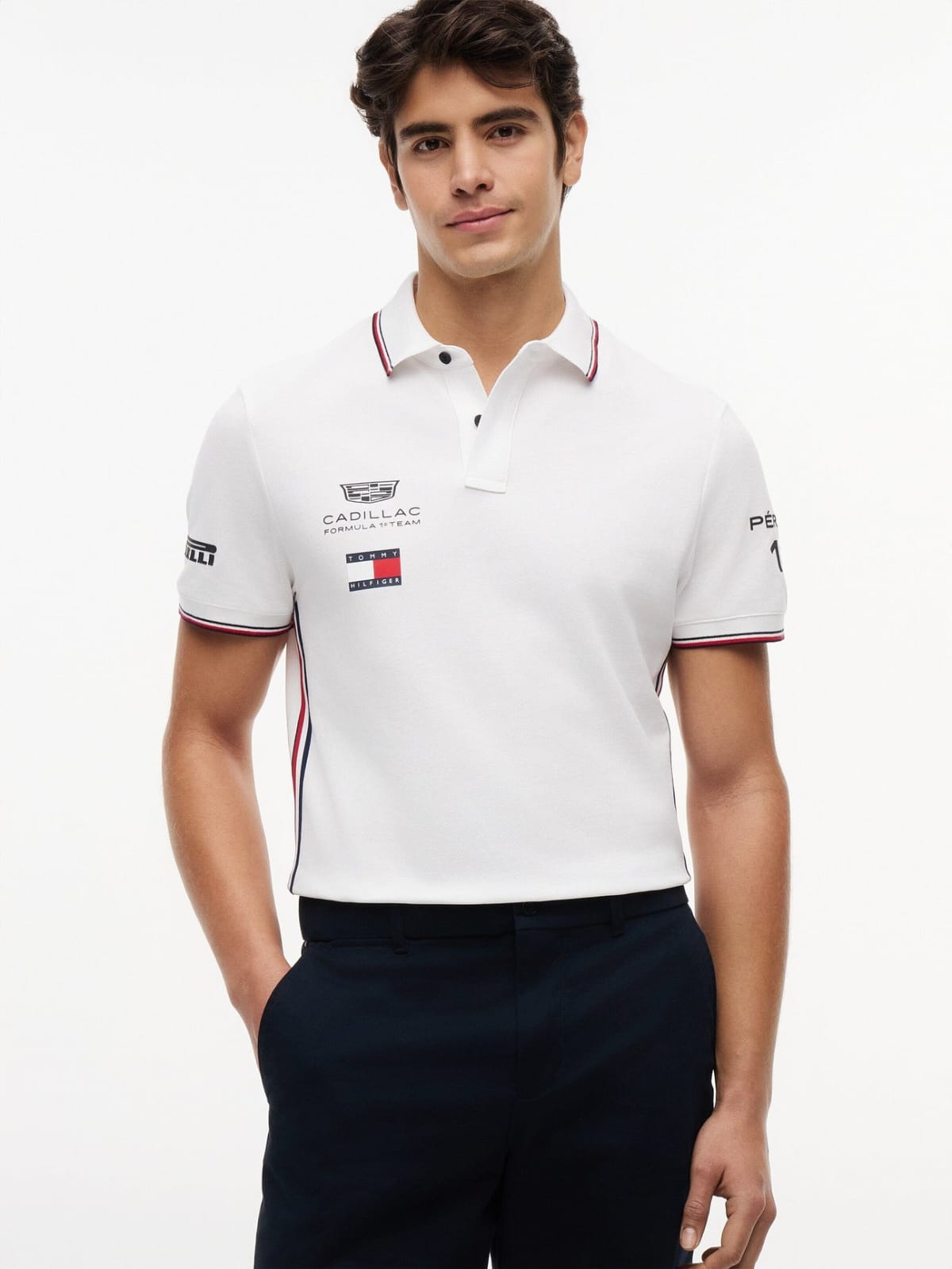 Polo Oficial Cadillac F1 Team Blanca Sergio Perez 2026
