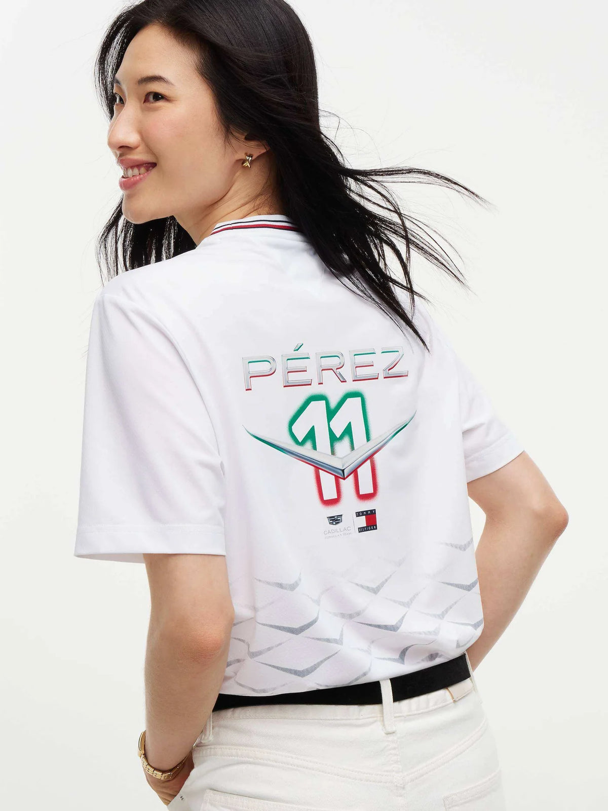 Playera Cadillac F1 Team Blanca Sergio Perez GP Mexico 2026