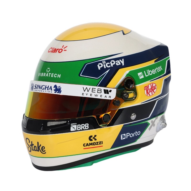 Mini Helmet Stake Gabriel Bortoleto 2025 Escala 1/2