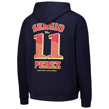 Sudadera Oversized Checo Vintage Azul M