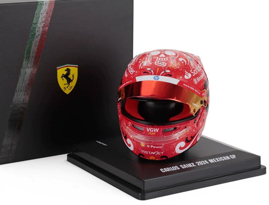 Mini Helmet Ferrari Carlos Sainz Mexico 2024 1/5