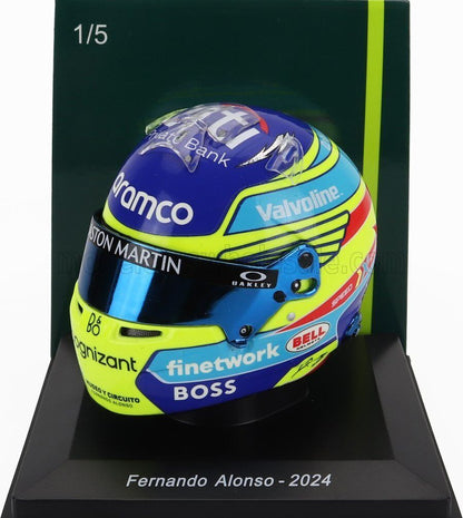 Mini Helmet Aston Martin Fernando Alonso 2024 Escala 1/4