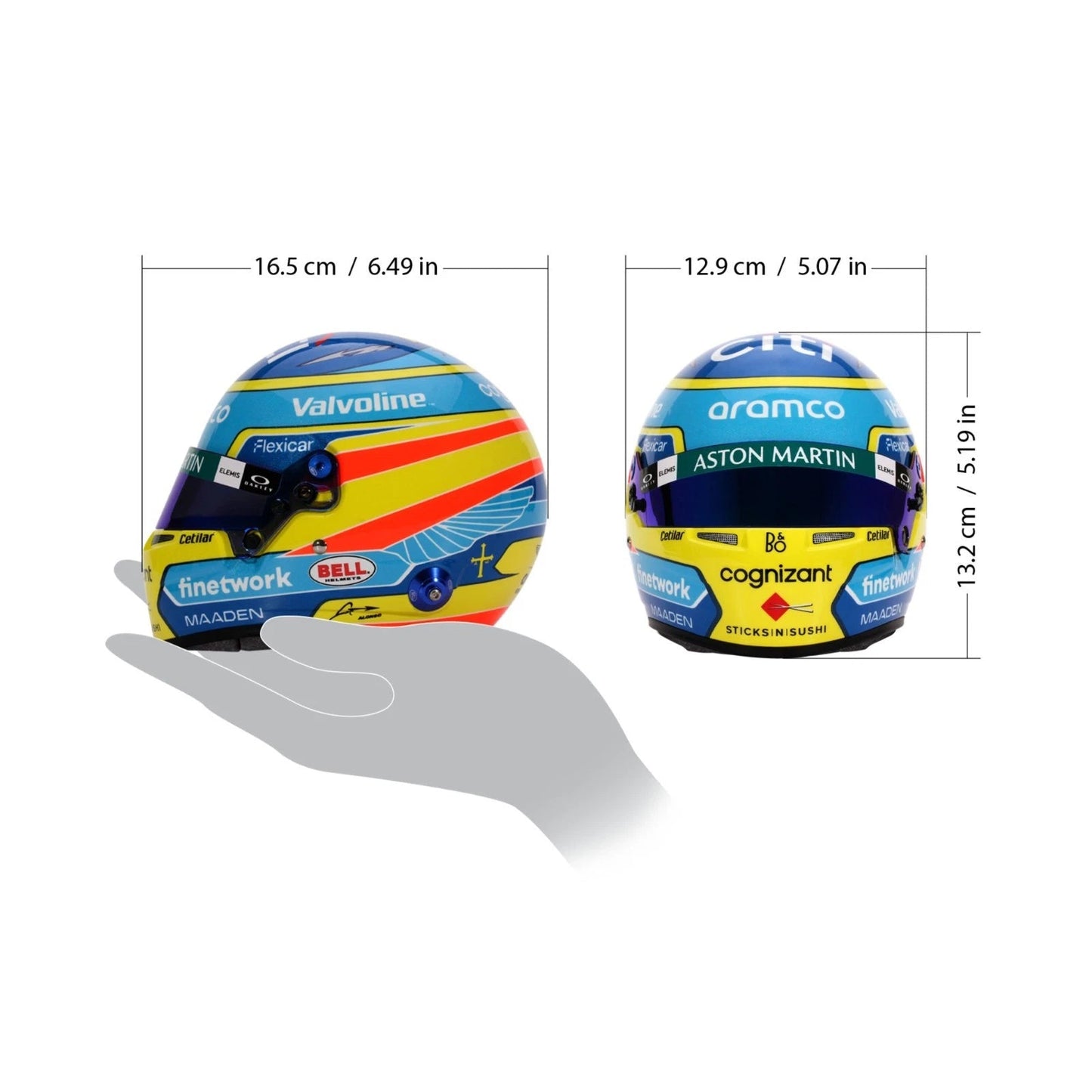 Mini Helmet Fernando Alonso Temp 2025 Escala 1/2