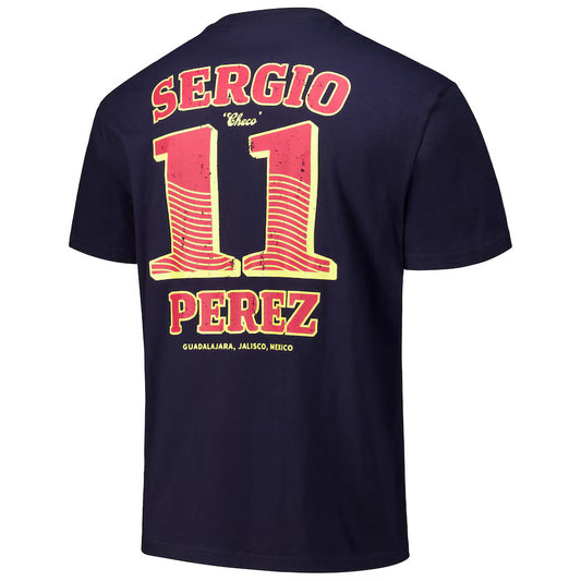Playera Oversized Checo Vintage Azul Marino